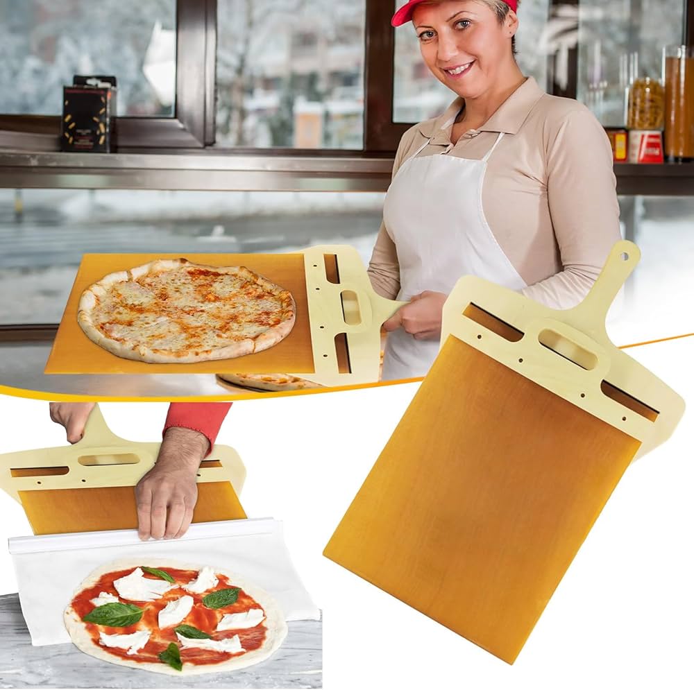 Pelle à pizza coulissante 3 tailles avec manche en bois - Accessoire de cuisine